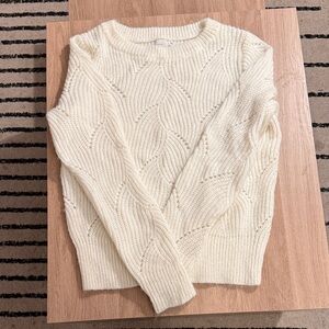 a new day Cream Cable-Knit Crew Sweater